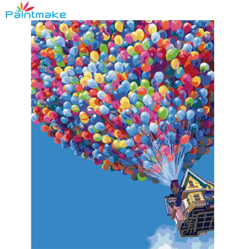 

Paintmake Balloon Landscape DIY Painting By Numbers oil Painting On Canvas For Home Wall decoration gifts 40*50cm G396