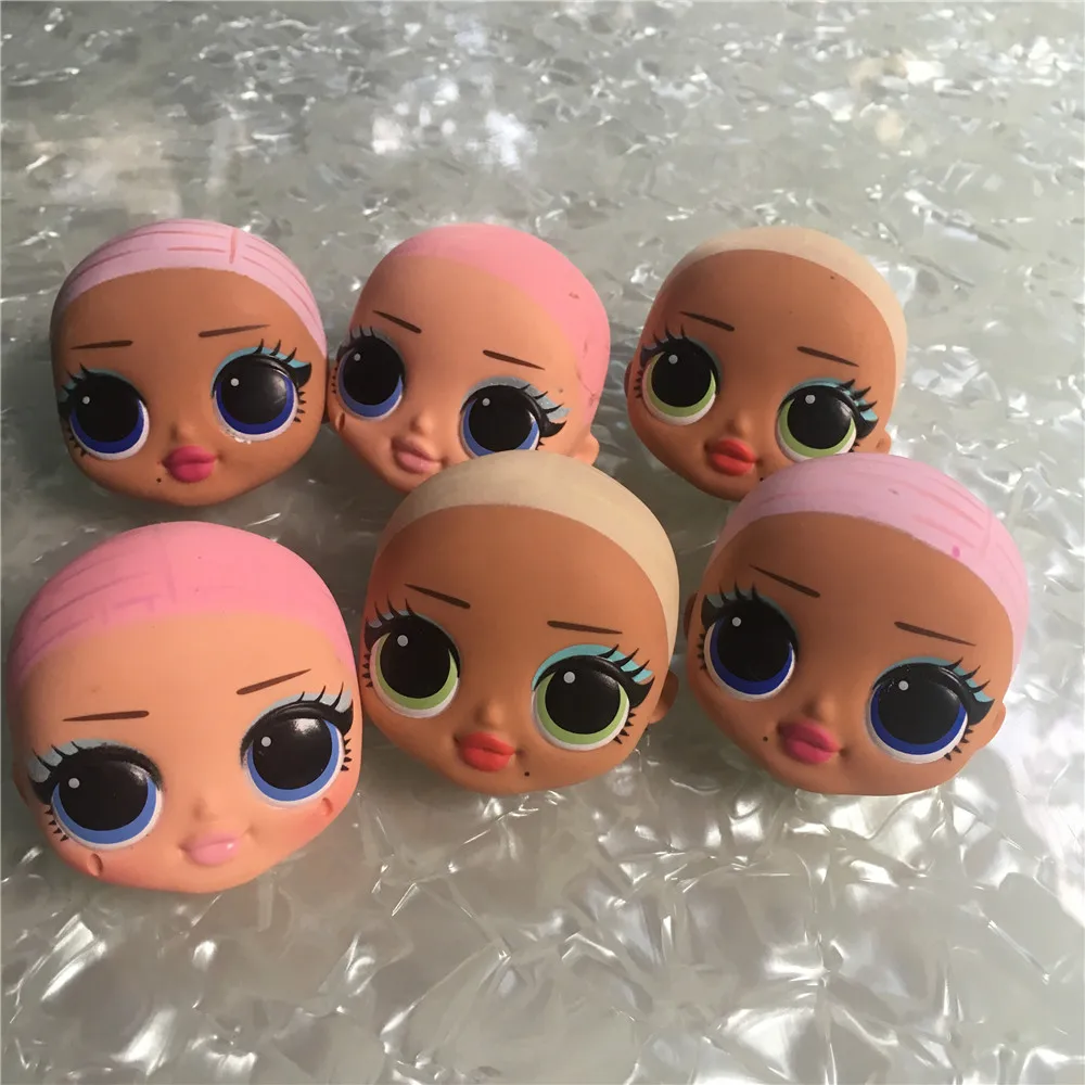 Не волосы мода сестра кукла голова игрушка luls девочка кукла голова DIY кукла игрушка часть девушка мода Сделай Сам Туалетная игрушка размер головы 7X8 см