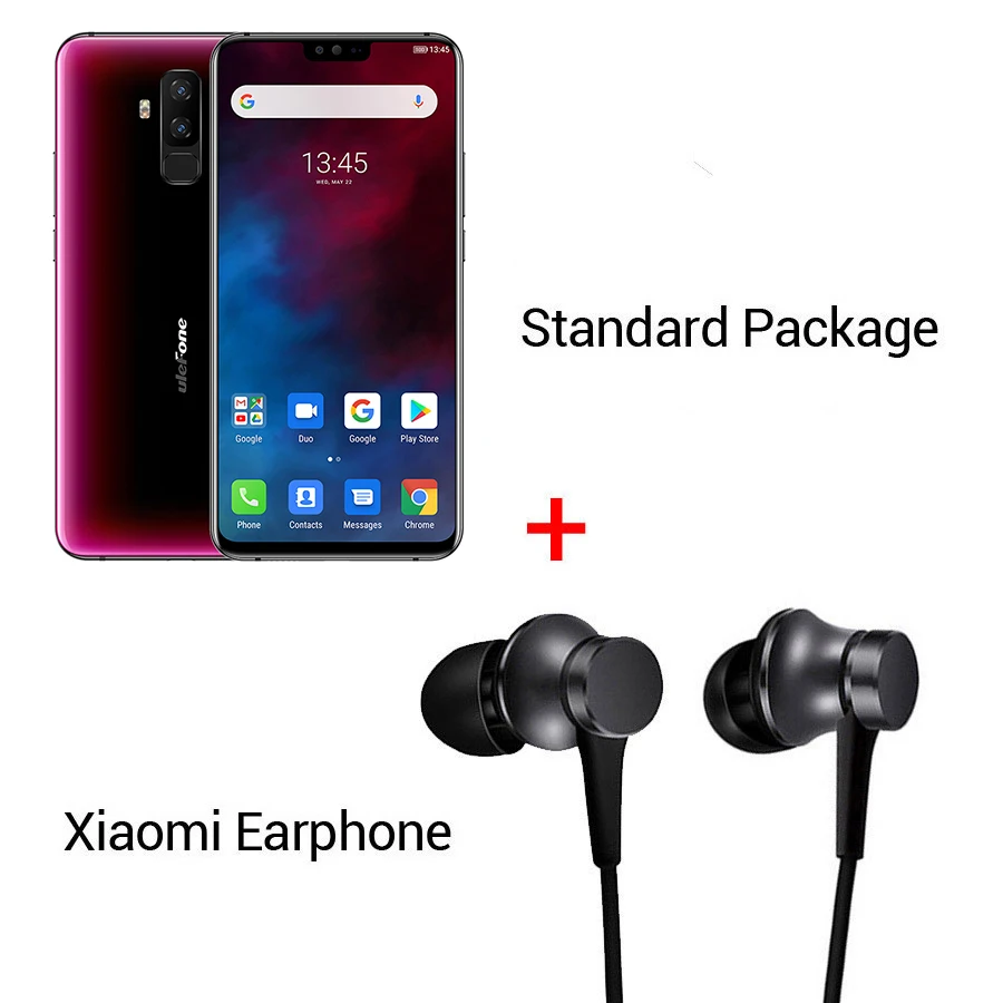 Red N Earphone Ulefone T2 6,7 ''FHD+ Helio P70 6 ГБ 128 ГБ смартфон двойной 4G отпечаток пальца Лицо ID NFC Android 9,0 мобильный телефон 4200 мАч - Цвет: Red N Earphone