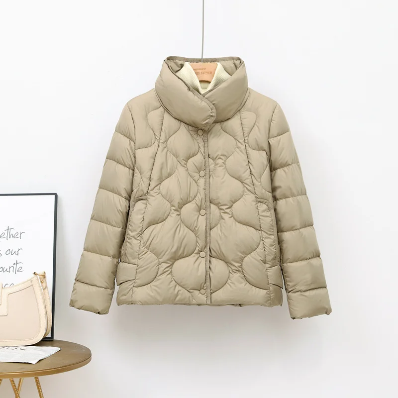 

2021 winter new down jacket women's light short stand collar lantern jacket