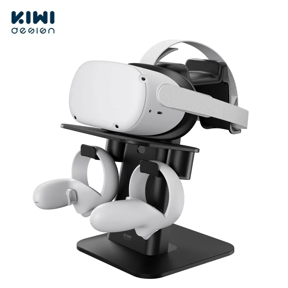 KIWI design Модернизированная подставка VR, дисплей для гарнитуры и держатель контроллера, крепление для HTC Vive / Oculus Quest 1/2, аксессуары для VR