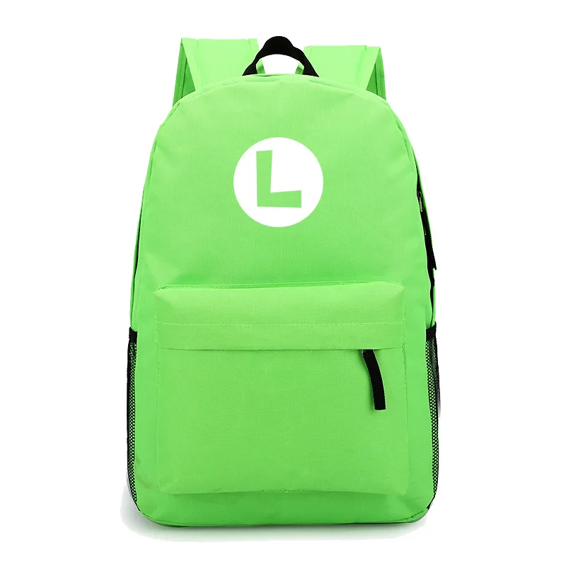 Super Mario Bros. Нейлоновый однотонный рюкзак luilan Concept из искусственной кожи школьный