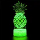 3D ночной Светильник, ананас, золотистый, цветной меняющий цвет, креативный датчик для дома, спальни, сенсорная модель, статуя, подарок, светодиодный свет