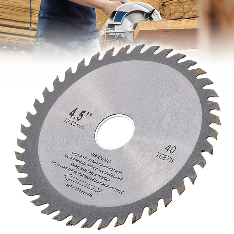 

1Pc Alloy Mill Chain Wheel Circular Saw Blade 40 Teeth 4.5 Inch 115mm For Angle Grinder Wood Carving Cutting Disc Power Tools