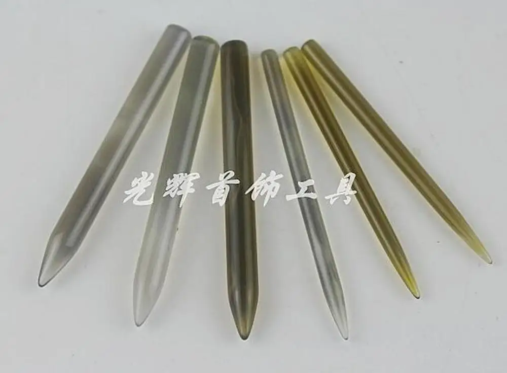 Round Agate Stick Tools for Jewelry Shaping Agate Burnisher Knife Craft Polishing Tool 6 Pcs