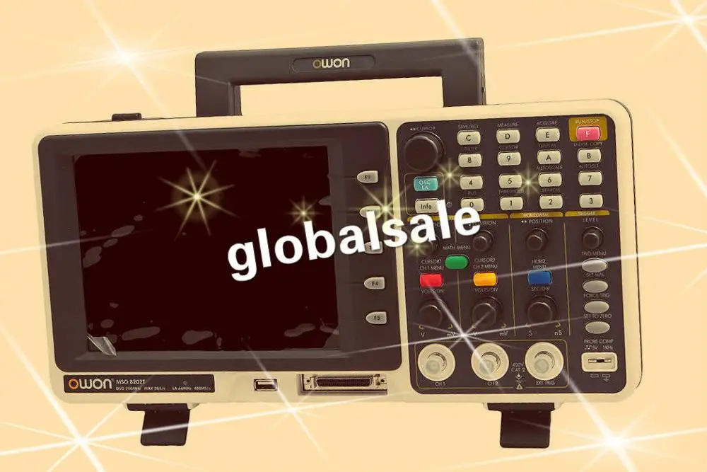 FREE SHIPPING 8&quot Color LCD Owon MSO8202T 200MHz 2GS/s Digital Storage Oscilloscope DSO Dual channels+ external trigger | Инструменты
