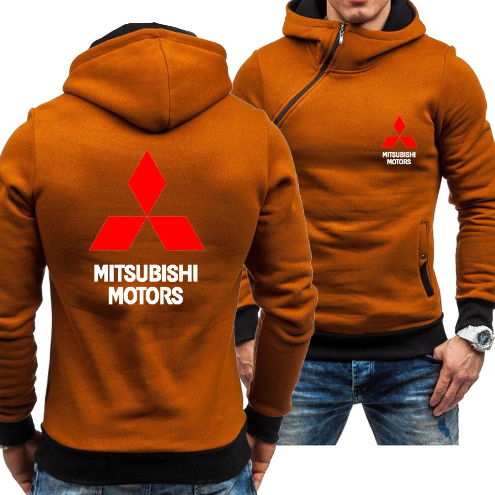 

spring autumn Men's new Mitsubishi Motorcycle casual fashion Sweatshirt hooded cardigan jacket HipHop Harajuku Male Clothing