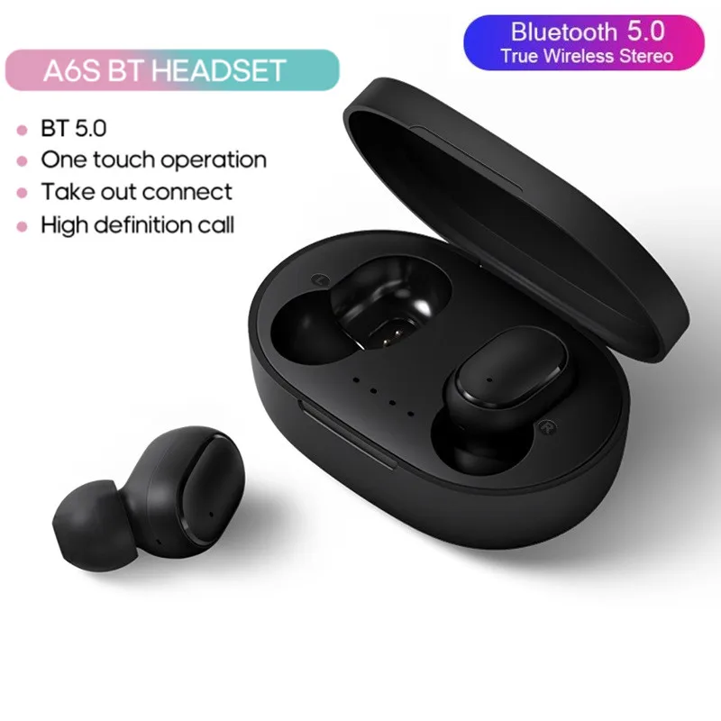 TWS беспроводные Bluetooth наушники для Redmi Airdots беспроводная гарнитура BT5.0 спортивные