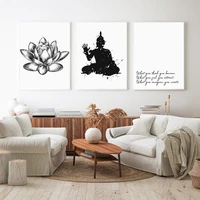 watercolor zen buddha poster motivational quostes canvas prints minimalist wall art pictures painting buddhism modern home decor