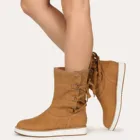 Модные женские ковбойские ботинки, высококачественные ботинки на плоской платформе со шнуровкой, Осень-зима 2021, короткие ботильоны, женская обувь #40