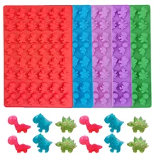 48 полости милый динозавр силиконовые Gummy формы для торта Форма для охлаждения шоколада кубический лоток Конфеты Foudant формочка для выпечки инструменты для украшения