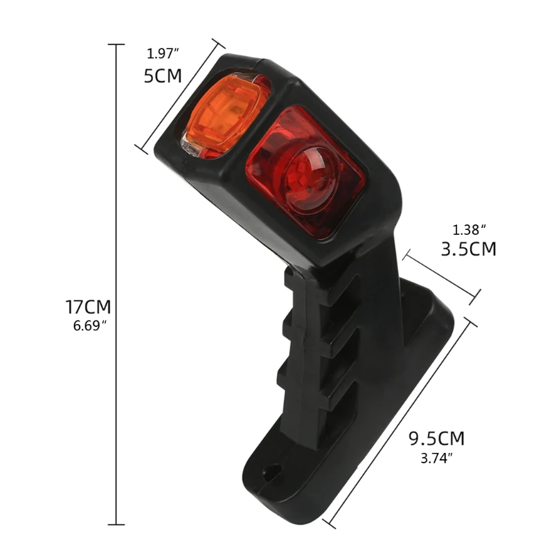 

Universal 1 Pair 12-24V Side Marker 9LED Replacement Durable Vehicle Lamps for Trailer Vehicle Modification Accessories