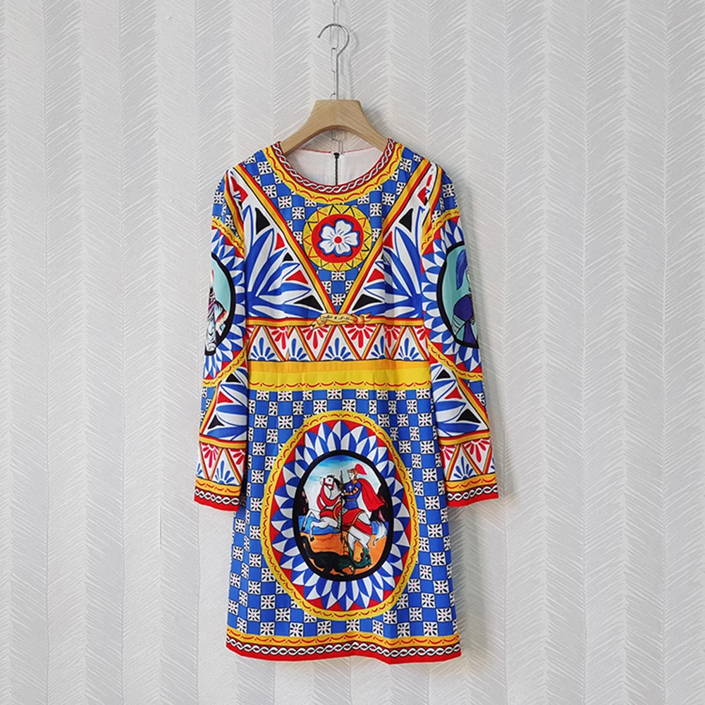 

Sexy Ladies Party Dress Zipper Floral Flower Print Dress Women Elegant O NeckOffice Lady Dress Royal