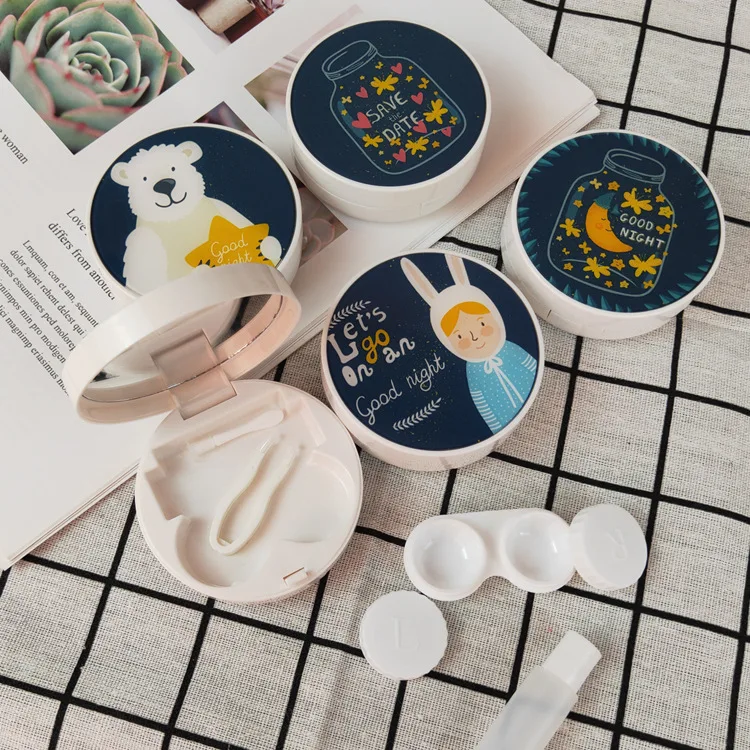 Чехол для контактных линз с зеркалом красивый чехол объектива коробка хранения