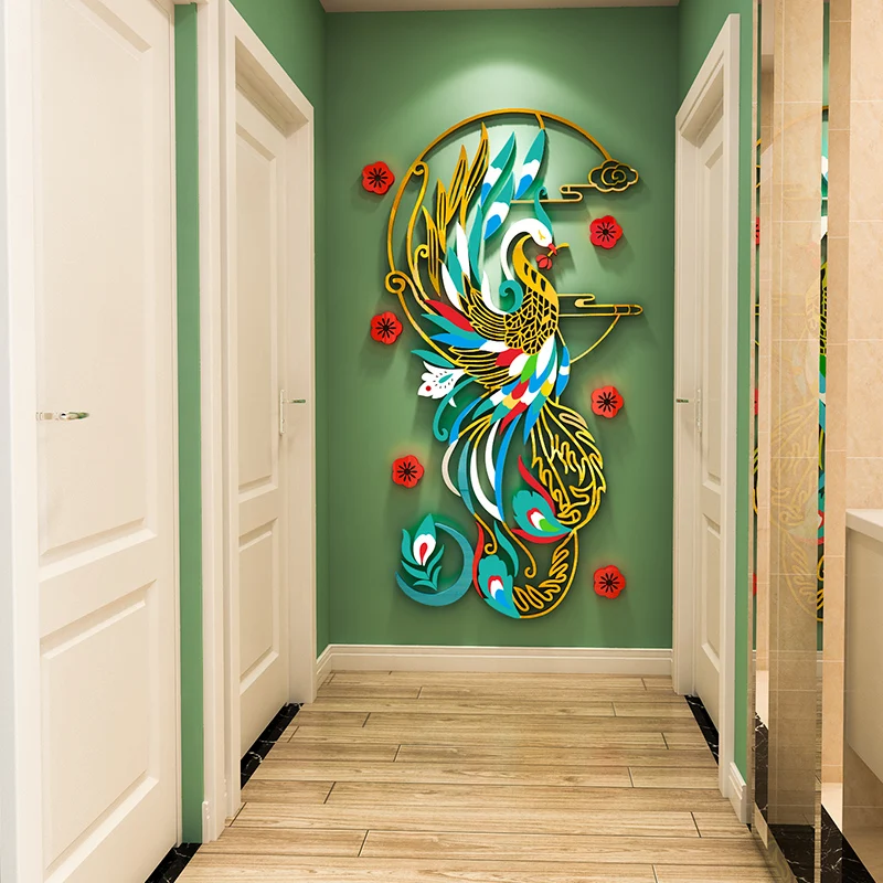 

WS14 Entrance door porch decoration painting light luxury corridor vertical plate living room corridor entrance art wall sticker