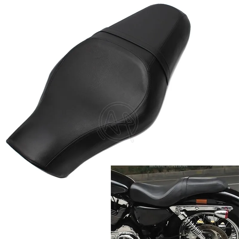 Мотоциклетное черное Двухместный заднее ПАССАЖИРСКОЕ СИДЕНЬЕ для Harley Sportster XL 883