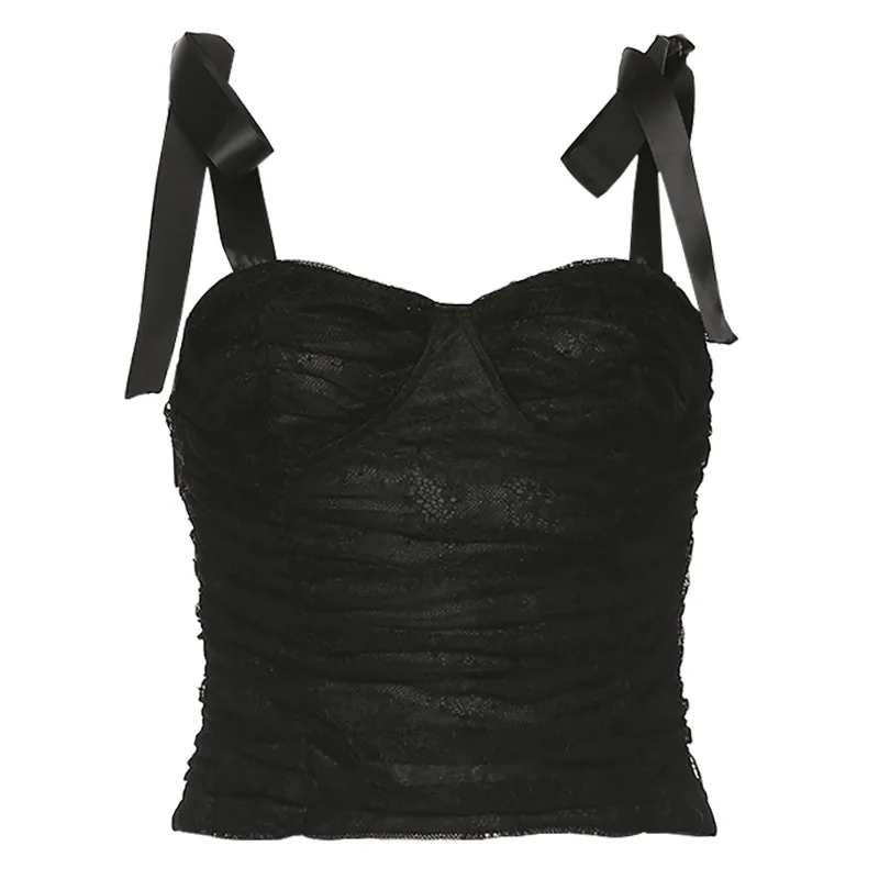 

2020 New Women's One Word Collar Straps Suspenders Mesh Stitching Backless Slim Fit Vest Bottoming Vest Tops