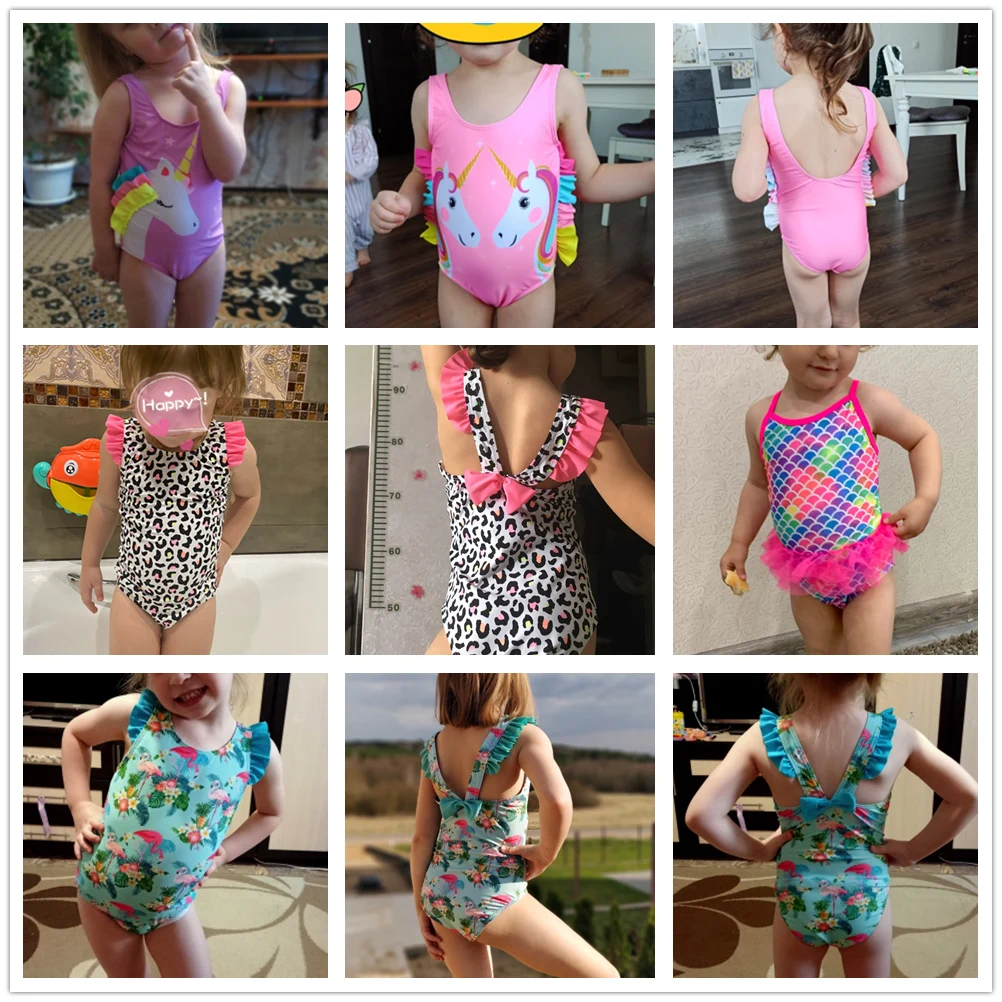 

1~10Y Toddler Baby Girls Swimsuit one piece Children Swimwear Girls Swimming outfits High quality Kids Beach wear- 9021MIX