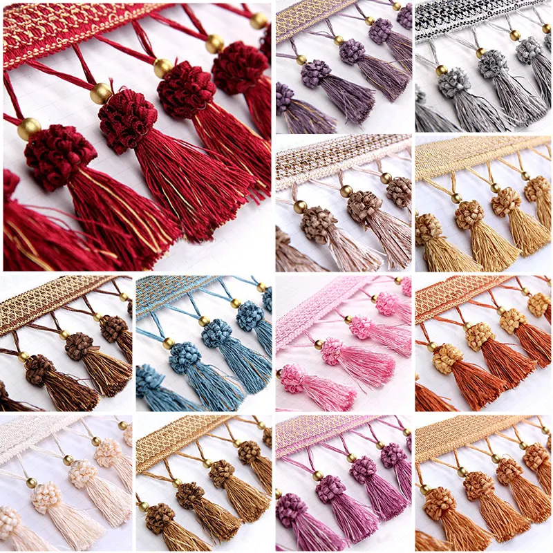 

5 Meter Fringe Lace Tassel Trimming Curtain Edging Trim Ribbon Apparel Curtain Upholstery DIY Decor Crafts Accessory