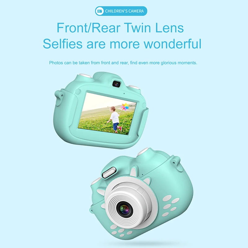 

Children Camera 3-Inch HD Display Screen Front and Rear Dual-Press Screen 32GB Capacity Expansion Camera with Wifi Flash Light