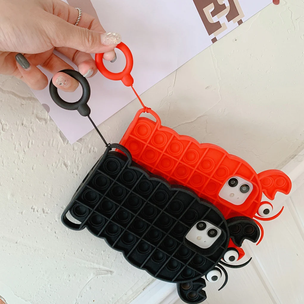 

Relieve Stress Phone Case Soft Silicone Pop 3D Bubble Smartphone toy Cover for Huawei for iphone1112 Pro XS Max Plus 6 6s 7 8 XR