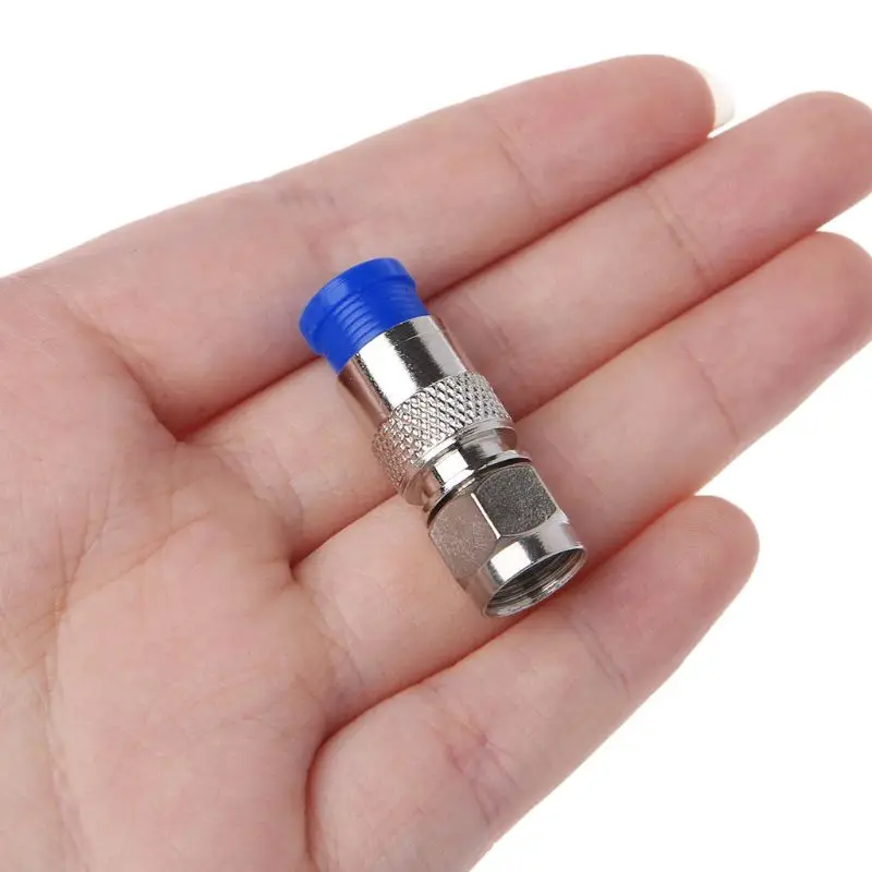 

10Pcs RG6 RG59 F Compression Connectors Coaxial Coax Cable Fitting Tools O-Ring K3KD