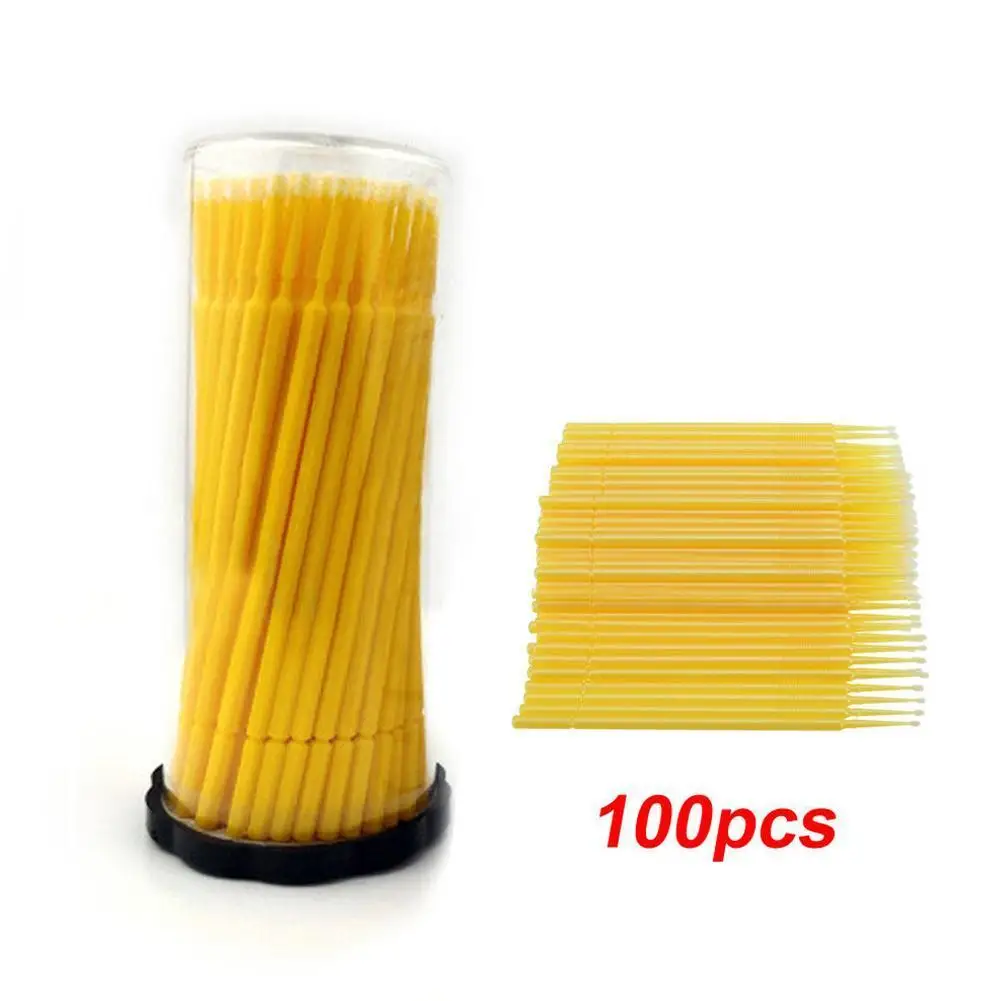 Up Micro Brush-100 Brush-small Tip 1.0mm Auto Parts Yellow Brush Car Paint Repair Adapt To Various Scratches