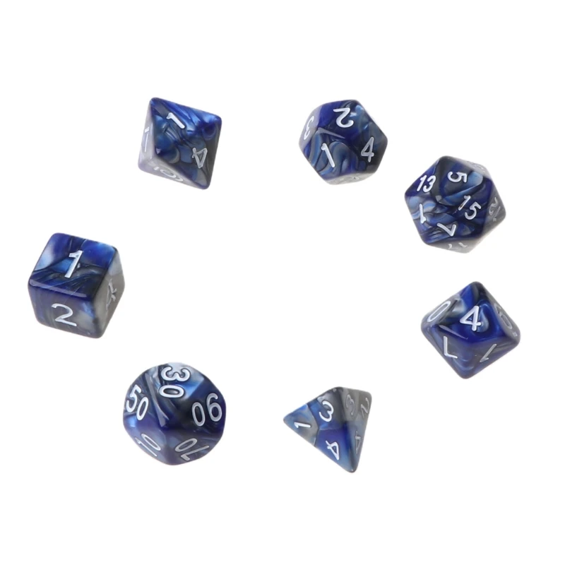 

7pcs D20 Polyhedral Dice Double Colors 20 Sided Dices Table Board Role Playing
