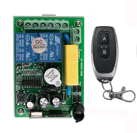 Беспроводной пульт дистанционного управления переменного тока 220 В RF 2 канала 10 А