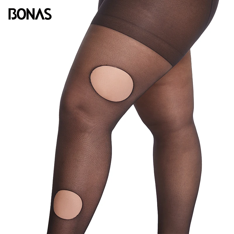 Колготки BONAS разрывостойкие 15D XXXL женские сексуальные колготки из искусственного