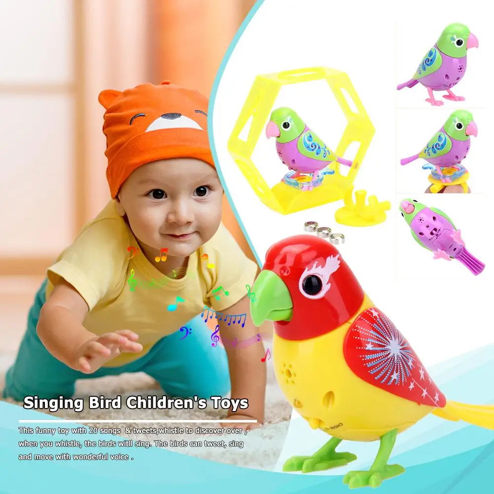 

Plastic Sound Voice Control Activate Chirping Singing Bird Kids Early Learning Educational Cognitive Funny Toy for Children Gift