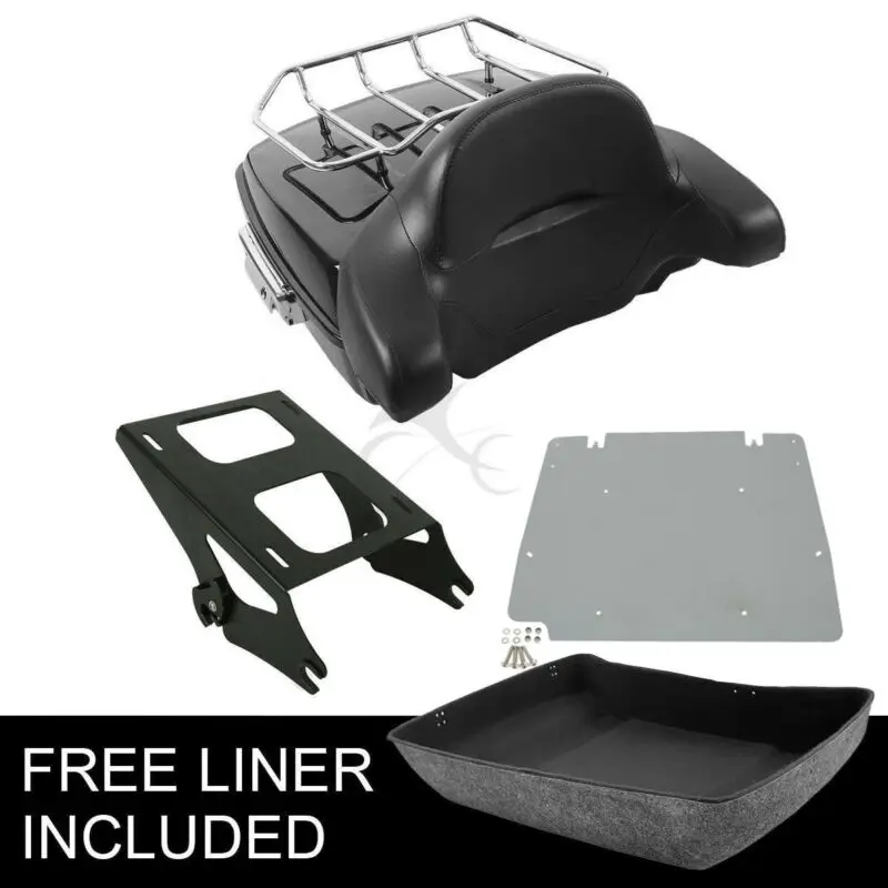 Мотоцикл рубленый турпакет багажник с багажником спинка для Harley Touring Road King Street Glide