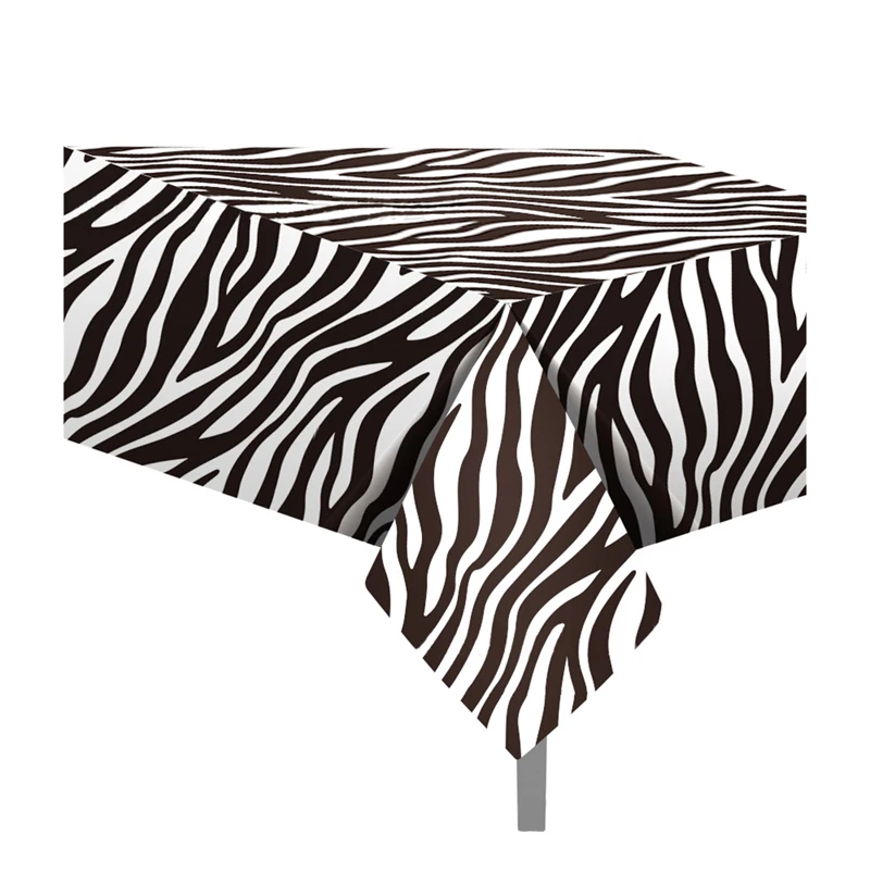 

Disposable Jungle Safari Birthday Animals Tiger Zebra Party Decor Tablecloth