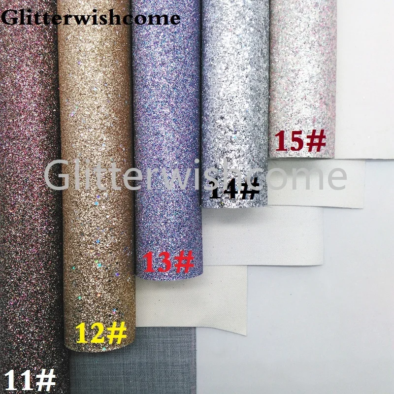 Glitterwishcome 21X29 см A4 Размер Vinilo Textil, Vinil Para Lazos, блестящий винил, тонкая блестящая ткань для бантов, GM154A