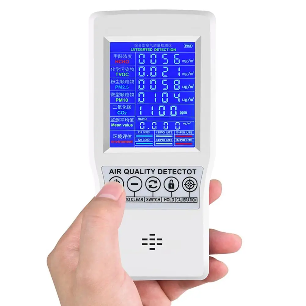 

Carbon Dioxide Detector Gas Concentration Content Color Screen Intelligence Co2 Meter Detector Temperature Humidity Sensor Teste