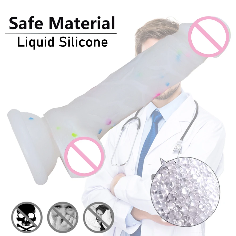 Фаллоимитаторы из жидкого силикона с присоской реалистичный пенис фаллос на