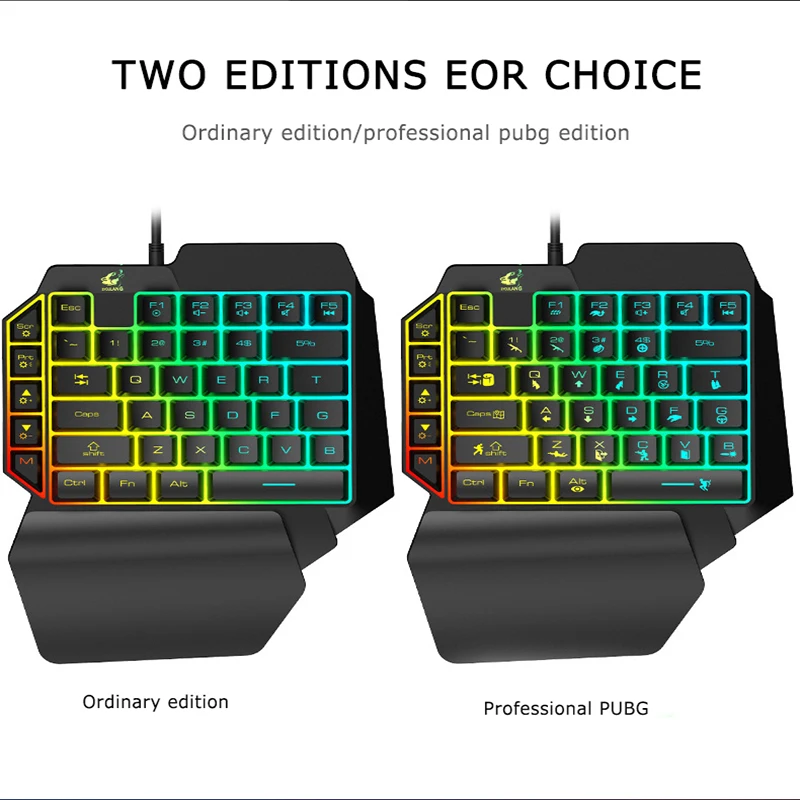 Проводная игровая клавиатура с RGB светодиодный подсветкой USB-конвертер 39 клавиш