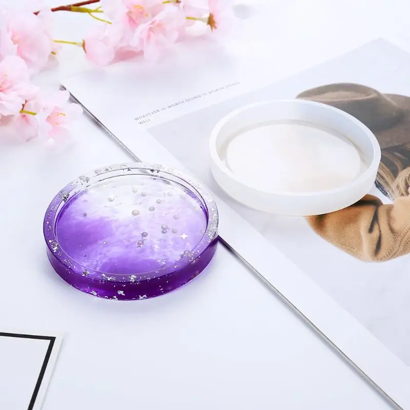 

DIY Crystal Epoxy Tea Coaster Mould Jewelry Decoration Silicone Mold