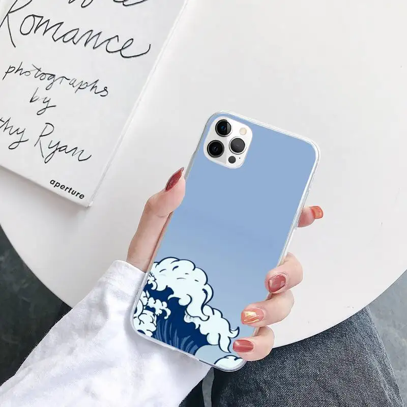 

Cute Wave Phone Case For iPhone 7 8 Plus 11 12 ProMax X XR XS Max Back Cover