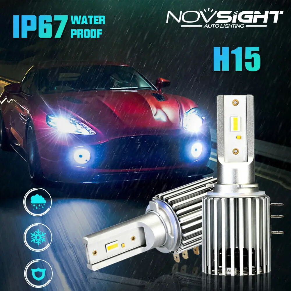 NOVSIGHT H15 Светодиодный светильник на голову для автомобиля 60 Вт 10000лм более яркий
