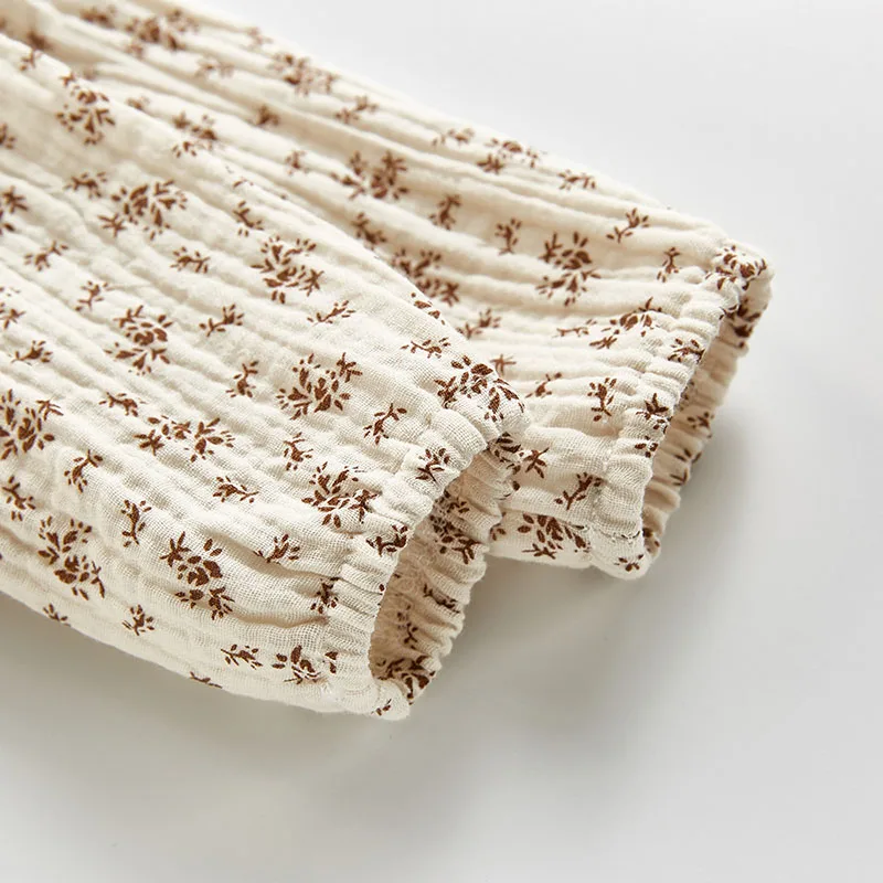 Милый комбинезон из хлопка и льна с длинным рукавом Цельный Наряд в Корейском