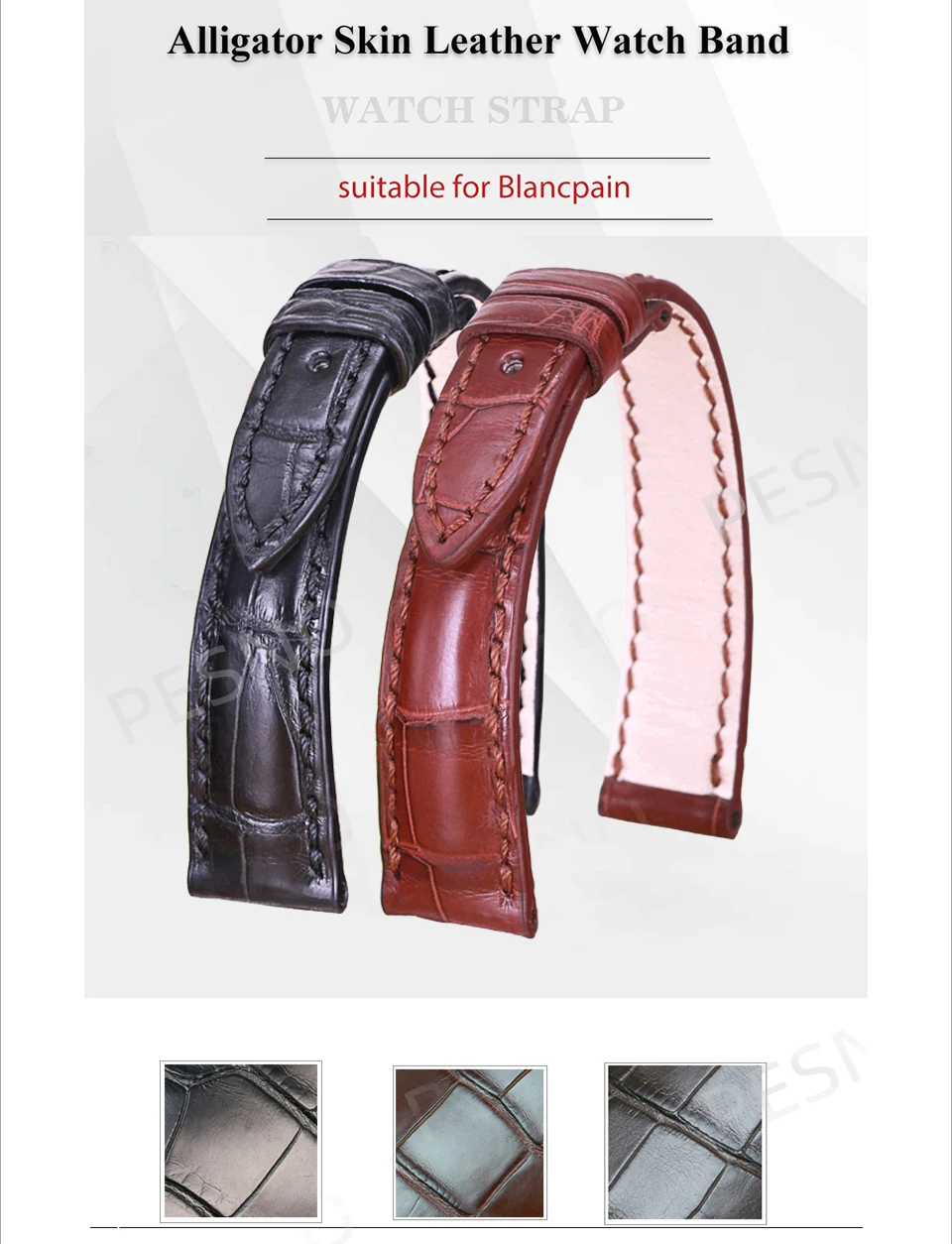 PESNO подходит для blucpain Villeret для женщин 6102/6104/6263/3650A кожа аллигатора Натуральная кожа Ремешки для наручных часов
