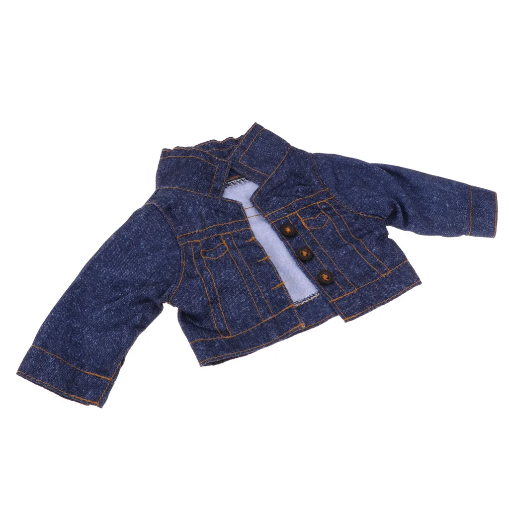 

Dark Blue Denim Jacket Coat For 16inch Salon Doll Clothes Accessories