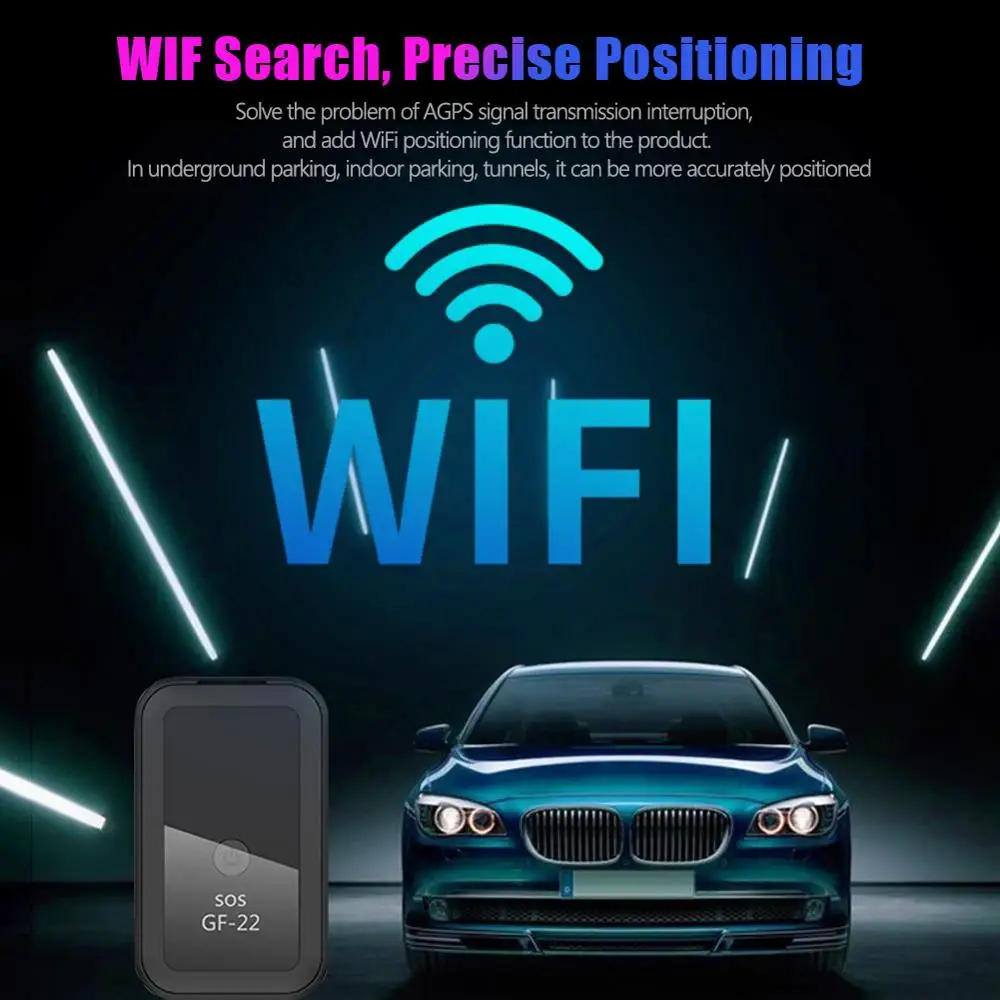 Мини-GPS-трекер GF-22 дюйма Wi-Fi магнитный в реальном времени для автомобиля грузовика