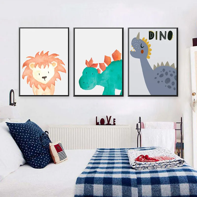 Картина на стену с изображением дракона постер Льва из мультфильма холст