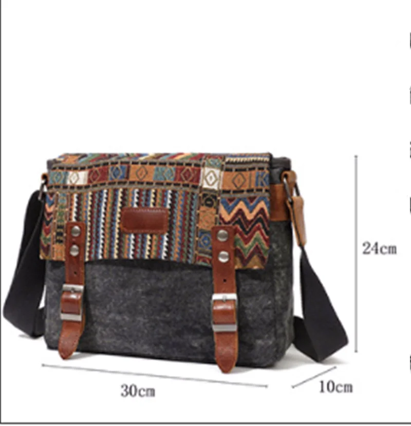 Винтажная Этническая холщовая сумка-мессенджер женская наплечная сумка в