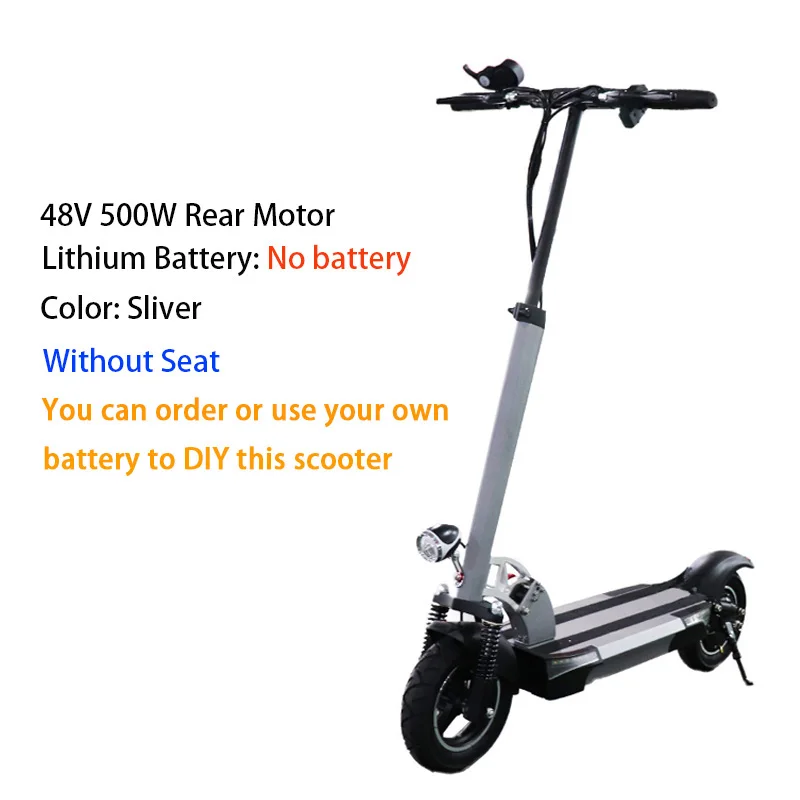 500W without battery Большой дистанционный 100 км электрический скутер 1" 48V500W моторное колесо 26AH аккумулятор взрослый самокат складной patinete electrico adulto - Цвет: 500W without battery