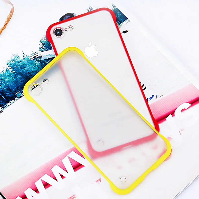 Бескаркасный прозрачный жесткий матовый PC чехол для телефона iPhone 8 7 6 6s Plus X XR XS Max