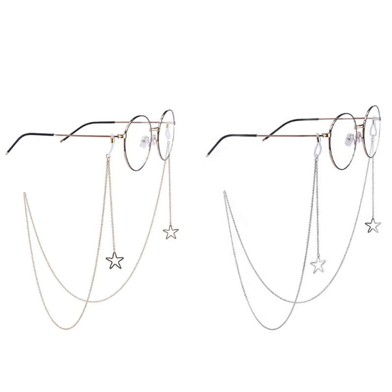 

1 шт. Модные полые Звездные Солнцезащитные очки цепочка для очков для чтения женские Penadant цепочки для очков держатель шнура для очков шейный...