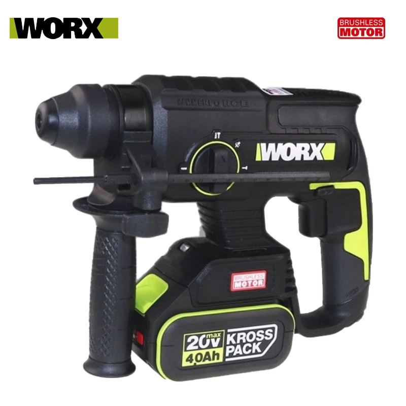 

Worx WU386 Cordless Brushless Rotary Hammer Professional tool Rechargeable Battery Impact Heavy Duty Share 20v Platform